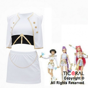 DISFRAZ GUERRERAS K POP ZOEY MIRA CHAQUETA BLANCA TALLE 2 x 1